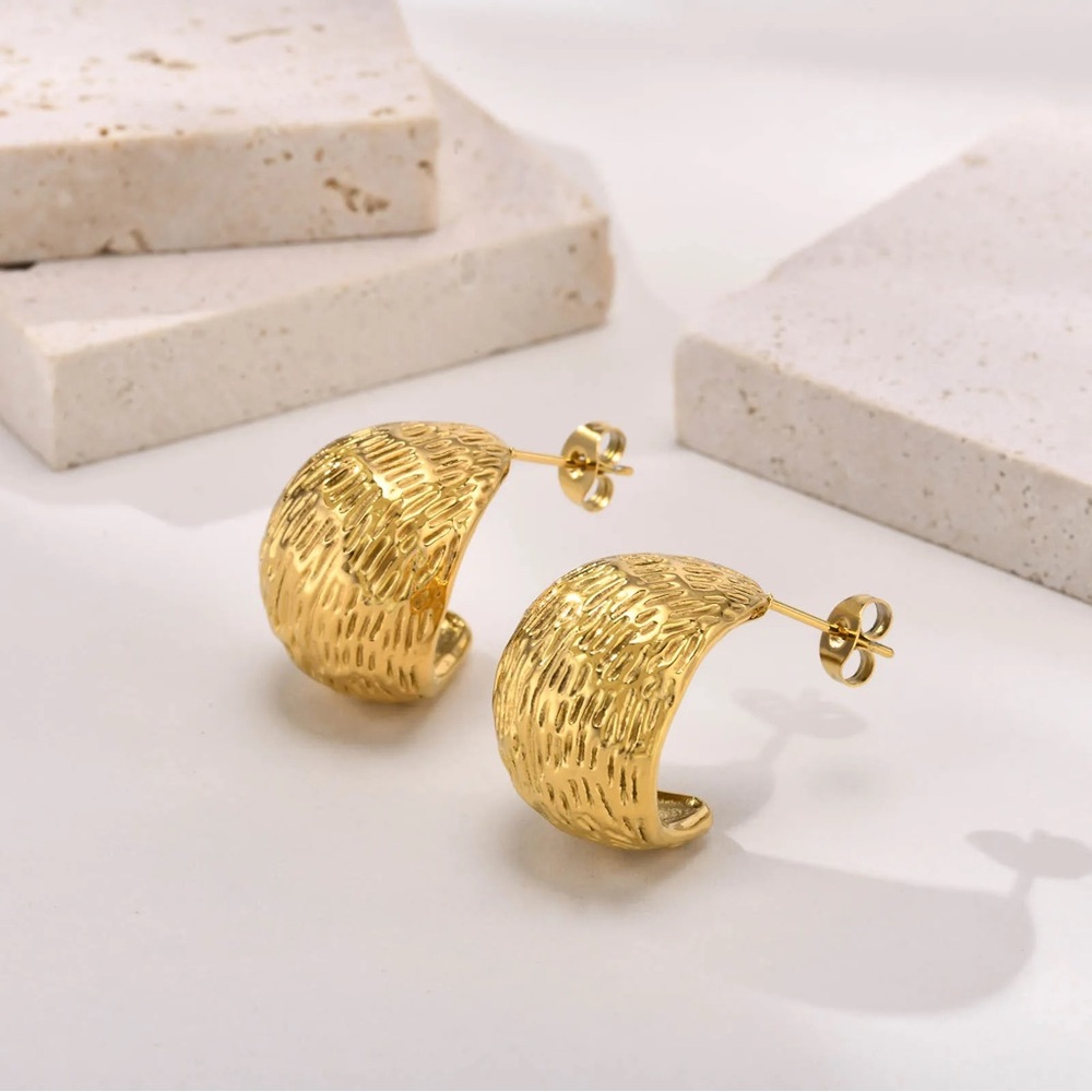 18K Gold Plated Chunky Hoop Earrings*Affordable Jewelry*High Quality Jewelry*ML
